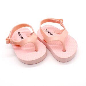 Old Navy Infant Baby Girls Size 0-3M Pink Slip On Heel Strap Flip Flop Sandals